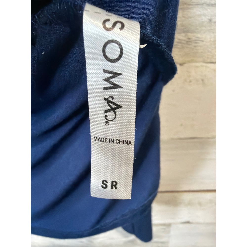 Soma Long Sleeve Top Women Small Navy Blue Rayon Blend Cooling Minimalist EUC - Picture 3 of 5